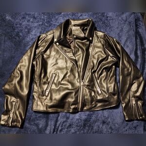 Torrid Black Faux Leather Moto Jacket with Silver Hardware